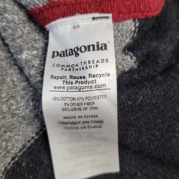 Patagonia Sweater Womens XS/S Gray Stripe Loislee Pullover Poncho - Picture 4 of 4